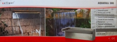 Edelstahl Wasserfall Aquafall V2A von 30-60-90-120-150cm 1 Zoll Schlauchanschluss Befestigungsset Blindstopfen