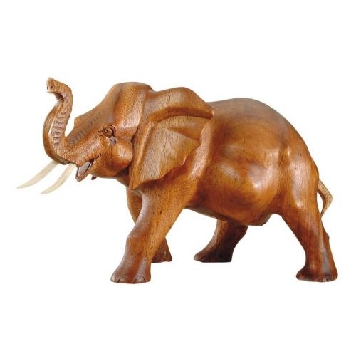 Holz Elefant 23 x 16 cm mit Pfeife