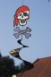 Windspiel Spirale Jolly Roger Ø 23 cm Nylongewebe 100 cm wetterfest lichtbeständig Wirbel