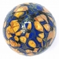 Frankenwald Glaskugel Glas Kugel Oxidharzglas 7 cm gold blau