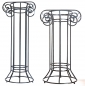 Gestell Griechische Säule Ständer Schmiedeeeisen Hoch 100 oder 74cm Ø 30 Tief 40 cm schwarz