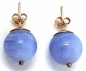Ohrstecker Kugel 12 mm Edelstein Chalcedon 925er Silber
