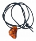 Schmuck Bernstein Anhänger Ypsilon Hals Kette Leder Band Schwarz