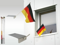 Deutschland WM Fahne für Fenster 46 x 30 cm mit 60 cm Kunststoffstab schwarz rot gelb