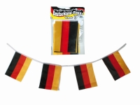 Party Girlande Wimpelkette Deutschlandflagge Deutschland EM Fähnchen 3 m 9 Flaggen je ca. 21 x 14cm schwarz rot gold