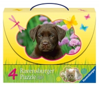 Ravensburger 07265 Puzzle Puzzlekoffer Tierkinder im Freien
