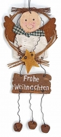 Türschild Türdeko Hänger Engel Stern Frohe Weihnachten 19 cm