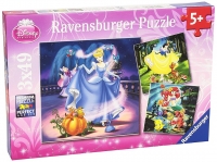 Ravensburger 09339 Puzzle Disney Princess Schneewittchen Cinderella Arielle 3 x 49 Teile