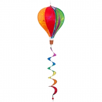 Windspiel Heißluftballoon Spirale Design Victorian Style Ø 28 cm Nylongewebe 104 cm wetterfest windstabil