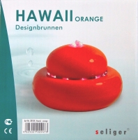 Design Zimmerbrunnen Orange LED Beleuchtung Warmweiss 22 x 15 cm