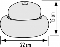 Design Zimmerbrunnen Orange LED Beleuchtung Warmweiss 22 x 15 cm