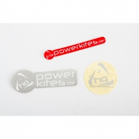 HQ Powerkites Sticker Set 1 x Rot 1 x Silber 1 x Transparent