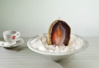 Glasschale rund anthrazit  Ø 25 cm mit Kabelführung