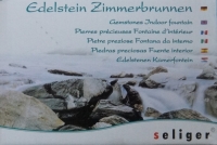 Edelstein Zimmerbrunnen Calcit orange Pumpe Beleuchtung 25 cm