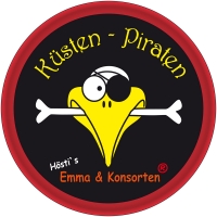 HQ Wurfscheibe Kuesten Piraten Hoestis Emma & Konsorten 21 cm Schwarz Rot