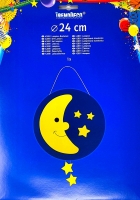 Lampion Laterne Basteln Set Umzug Papier Kinder 24 cm Mond Sterne Blau Gelb