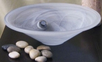 Zimmerbrunnen Glasschale Rund Anthrazit 25x7 cm Kabeldurchführung