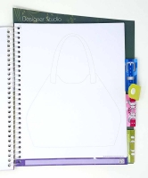 Zeichenblock L Entwerfe eigene Handtaschen Mode an illustrierten Mädchen