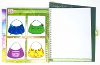 Zeichenblock L Entwerfe eigene Handtaschen Mode an illustrierten Mädchen