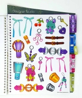 Zeichenblock L Entwerfe eigene Handtaschen Mode an illustrierten Mädchen