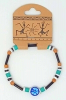 Armband Fimo Holz Kokos Perlen tuerkis