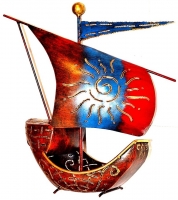 Teelichthalter Windlicht Segelschiff Dschunke 39 x 28 x 13 cm