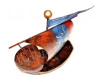 Teelichthalter Windlicht Segelschiff Dschunke 39 x 28 x 13 cm