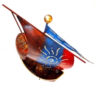 Teelichthalter Windlicht Segelschiff Dschunke 39 x 28 x 13 cm