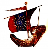 Teelichthalter Windlicht Segelschiff Dschunke 39 x 28 x 13 cm