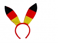 Haarreif Hasen Ohren Bunny Fußball Deutschland EM WM Schwarz Rot Gelb