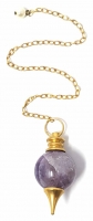 Pendel Edelstein Amethyst Kugel Messingspitze Kette