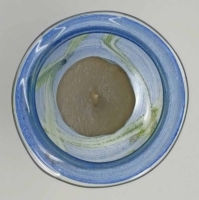 Frankenwald Teelichtglas Oxidharzglas Blau Gruen 8 x 14 cm Tisch Deko