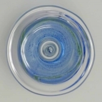 Frankenwald Teelichtglas Oxidharzglas Blau Gruen 8 x 14 cm Tisch Deko