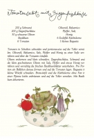 Kulinarischer Gruß Koch Rezept Klappkarte mit Umschlag Tomatensalat mit Ziegenfrischkäse