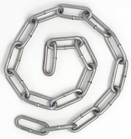 Stahl Kette 4mm 59cm Schwerlast Sicherung Abschließen Abhängen Silber