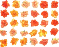 Stoff Rose Deko Kunststoff Rot 10x6 cm Rosa Gelb Plastik Blume Trocken 10 Stück