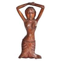 Holzfigur Frauenstatue Aktfigur Tänzerin 35 cm Suarholz Bali geölt 35x15x7cm