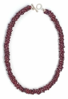 Edelstein Kette Splittercollier Granat 45 cm 925er Silberverschluss