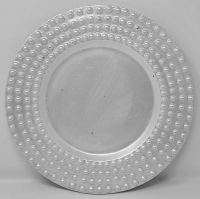 Tisch Deko Advent Teller 26 cm Perlmutt