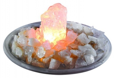 Edelstein Zimmerbrunnen Bergkristall Pumpe Beleuchtung 35 cm