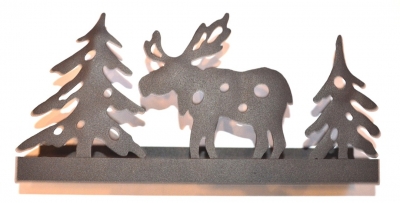 Windlicht Teelicht Halter Rentier Metall Braun 27x7x14 cm