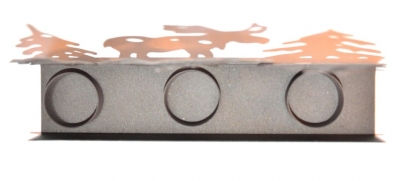 Windlicht Teelicht Halter Rentier Metall Braun 27x7x14 cm