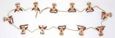 Weihnachtsengel 150 cm Holz Girlande 12 Engel Herz Bemalt Weiss