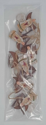 Weihnachtsengel 150 cm Holz Girlande 12 Engel Herz Bemalt Weiss