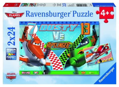Ravensburger 09052 Puzzle Dusty der mutige Flieger 2 x 24 Teile