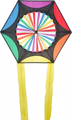 HQ Einleinerdrachen Spinning Hexagon Rainbow 60 x 650 cm R2F