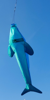 Windsack Delfin Ø 35 cm lang 100 cm Nylongewebe
