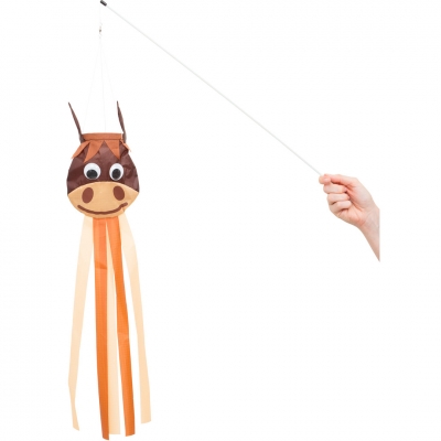 Windsack kleines Pferd Ø 10 cm lang 75 cm Nylongewebe 60 cm Stab