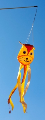 Windsack kleine Katze Ø 10 cm lang 75 cm Nylongewebe 60 cm Stab