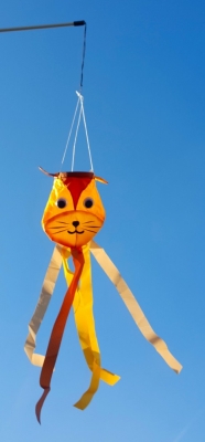 Windsack kleine Katze Ø 10 cm lang 75 cm Nylongewebe 60 cm Stab